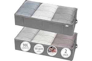 StorageExpert Closet Organizers and Storage - Maximize Space with Under Bed Storage Containers & Clothes Storage - Ideal Closet Storage, Toy Storage Organizer & Underbed Storage (Grey, 2 Pack)
