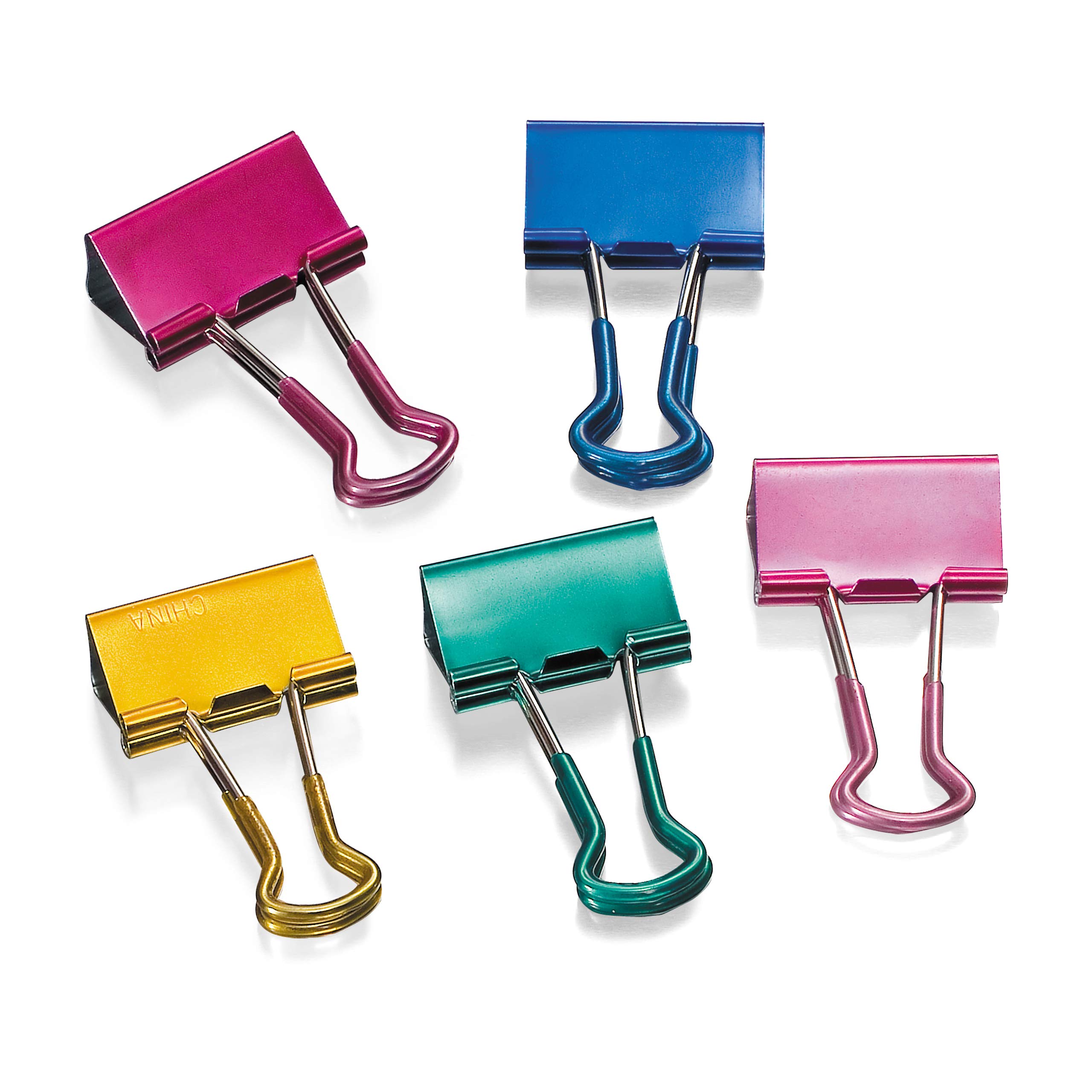 Photo 1 of **** 2 PACK***** Officemate Easy Grip Medium Binder Clips, Assorted Metallic Colors, 12 Pack (31054)