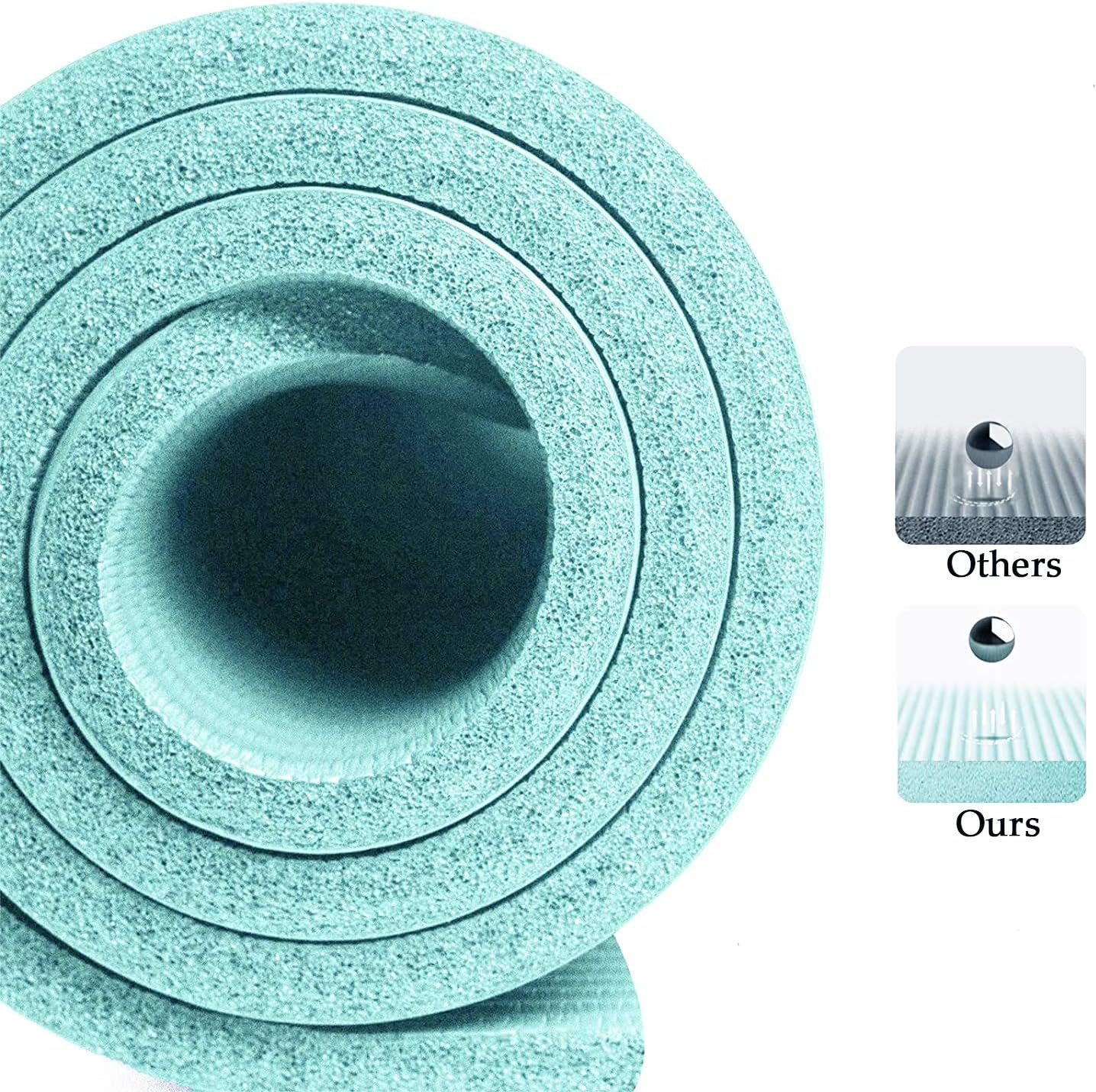 TENBOOM Thick Yoga Mats for Women and Man, 1/2 Inch Thickness No Slip Exercises Mat Anti-Tear Fitness Pilates Workout Mat for Home Gym with Carry Strap : Sports & Outdoors