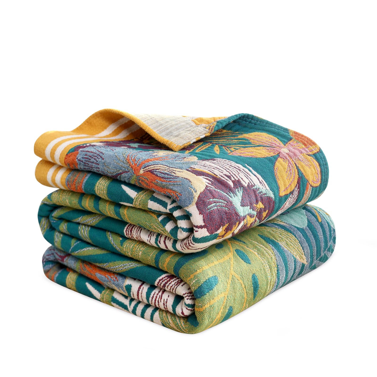 MSGKV Boho Throw Blanket for Couch and Sofa Cotton Blankets for Living Room Bedroom Reversable Florals Throw 60"x80" Breathable Cozy Blankets Image MSGKV Boho Throw Blanket for Couch and Sofa Cotton Blankets for Living Room Bedroom Reversable Florals Throw 60"x80" Breathable Cozy Blankets Image