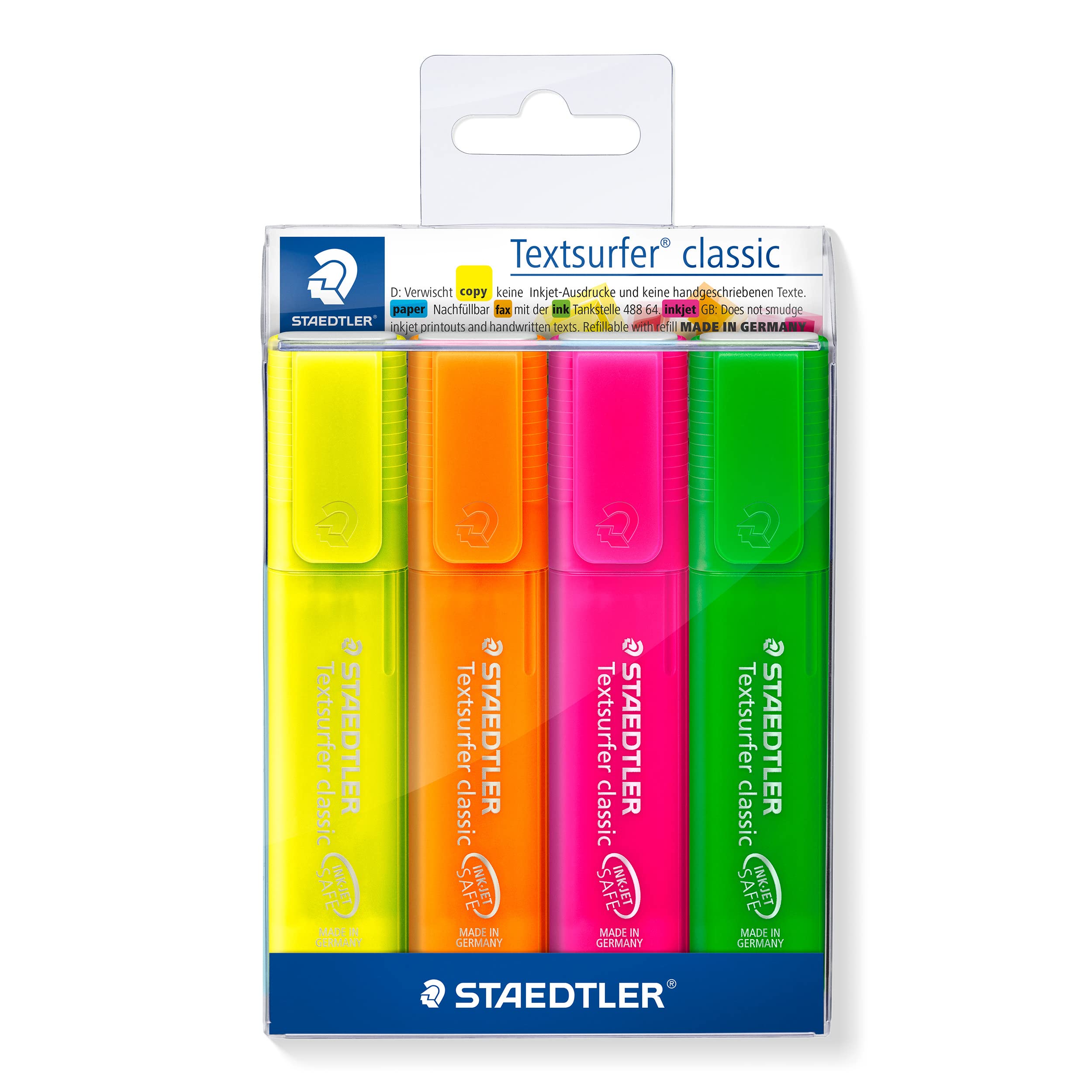 STAEDTLER 364 P WP4 Textsurfer Classic Rainbow Colours Highlighter Promotion Case Pack of 3 + 1 Free