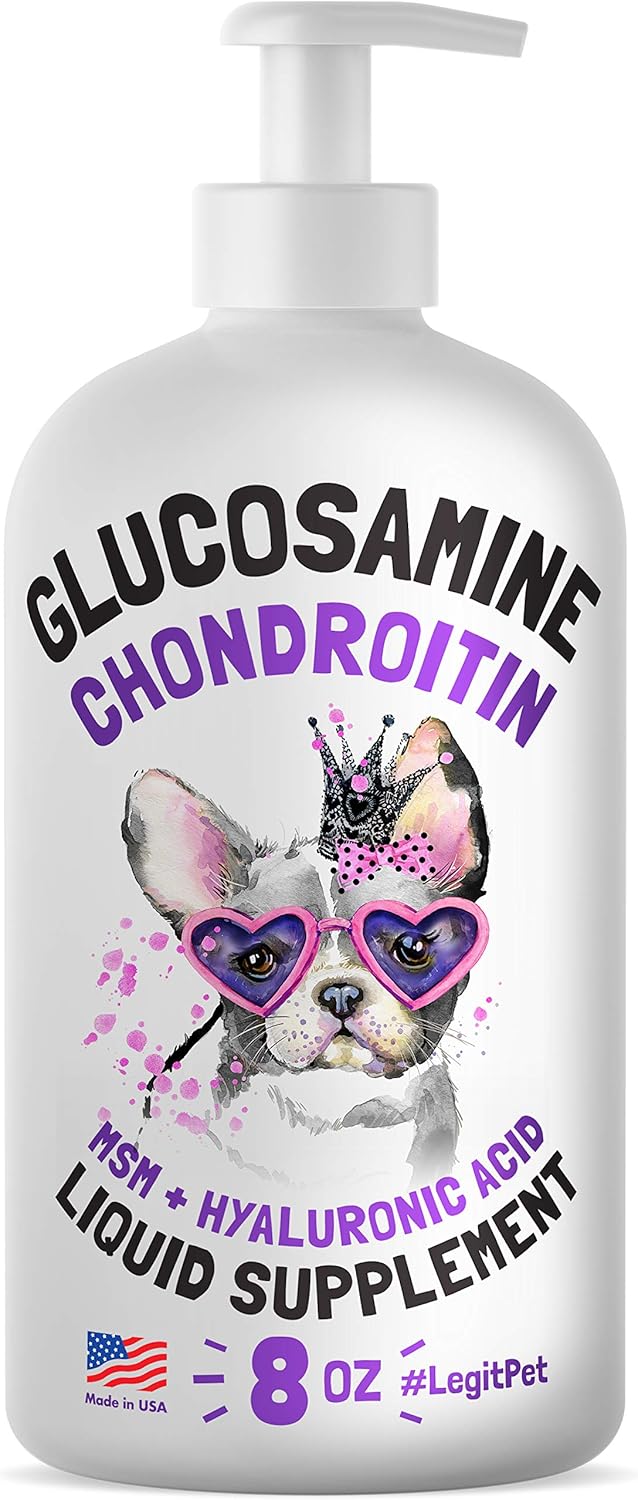 LEGITPET Liquid Glucosamine for Dogs - Bacon Flavour with Chondroitin, MSM & Hyaluronic Acid K9 Supplement - Hip and Joint Formula…