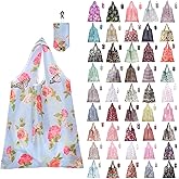 OHiZVZV Foldable Reusable Grocery Totes 46 Pack - Assorted Patterns, Waterproof Shopping Bags for Groceries, Strong Handles for Heavy Items, Compact Carry Storage for Travel, Picnic, Gift Ideas