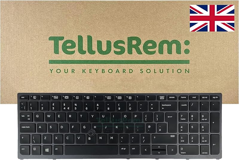TellusRem Replacement UK Backlit Keyboard for HP