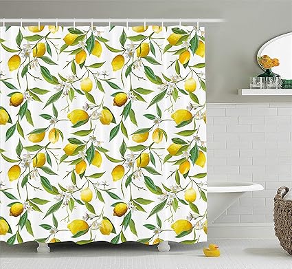 Buzrl Nature Shower Curtain Flowering Lemon Woody Plant Romance