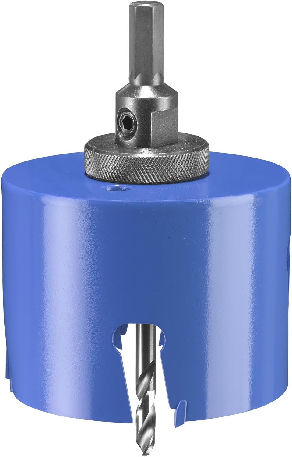 kwb Universal Hole Saw - 90 mm Diameter Size, Extra Sharp Carbide Teeth, 8 mm Center Drill, Blue / Silver, 90mm - Image 3