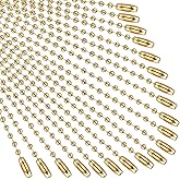 Hicarer 200 Pack Colored Bead Keychain Metal Hanging Chains 4.72 Inch Keychains Necklace Connector for Hanging Ornament Jewelry Tag (Yellow)