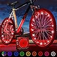 Activ Life 2-Tire Pack LED Bike Wheel Lights with Batteries Included, Get 100% Brighter and Visible from All Angles for Ultimate Safety and Style