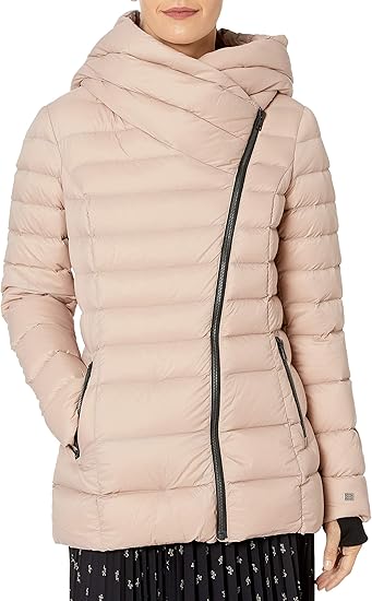 soia & kyo quilted zoelane jacket with fur trim hood