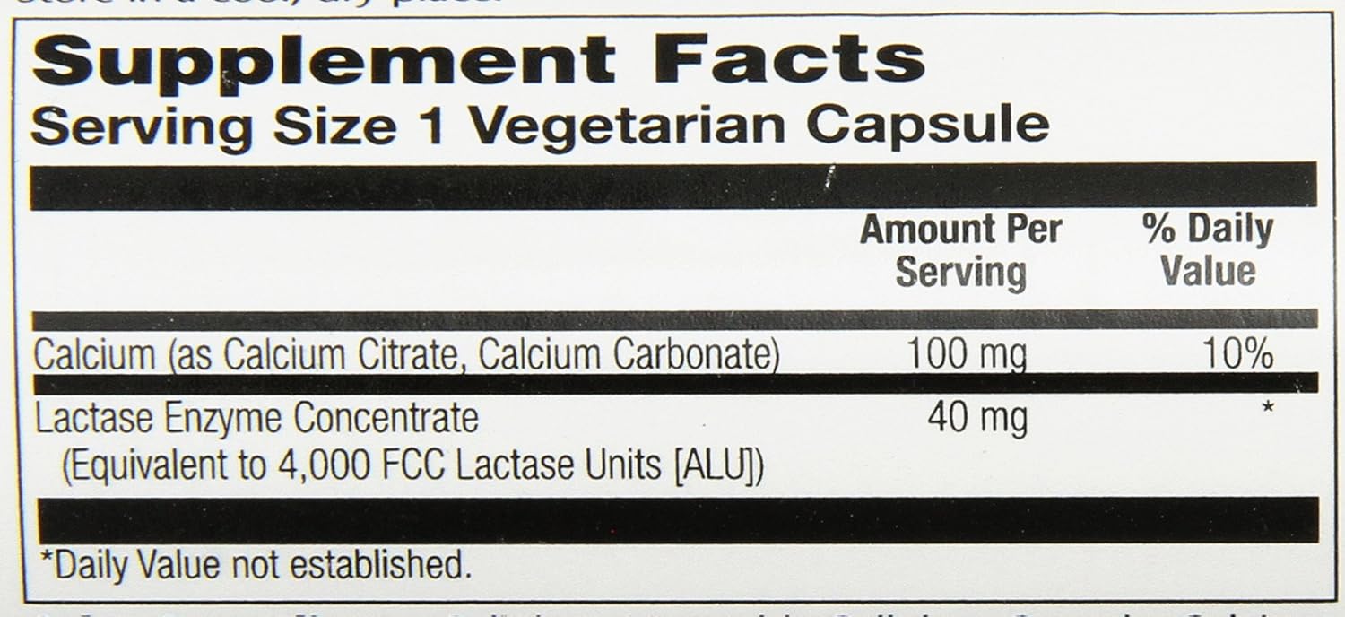 Solaray Lactase Capsules, 40mg | 100 Count: Health & Personal Care
