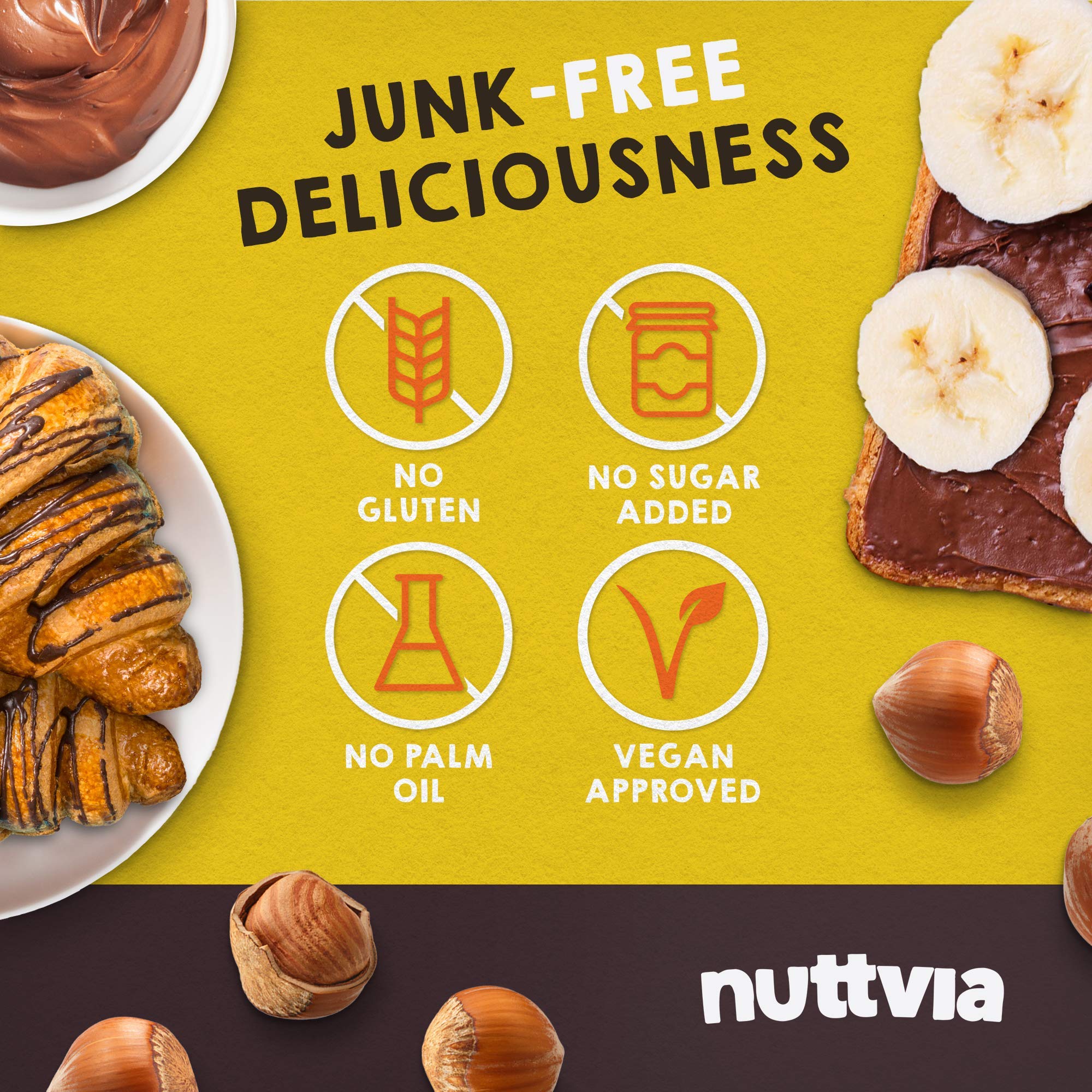 Nuttvia Chocolate and Hazelnut Spread Delicious & Palm Oil Free with