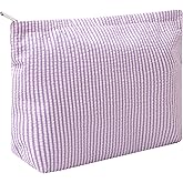 OZAOZ Makeup Bag Cosmetic Bag Travel Toiletry Bag Aesthetic Canvas Organizer Bag Zipper Pouch for Women (purple)
