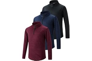 LIBERTY PRO 3 Pack Youth Boys Slim Fit Athletic Quarter Zip Pullover Shirts, Lightweight Long Sleeve Jackets Performance Tops