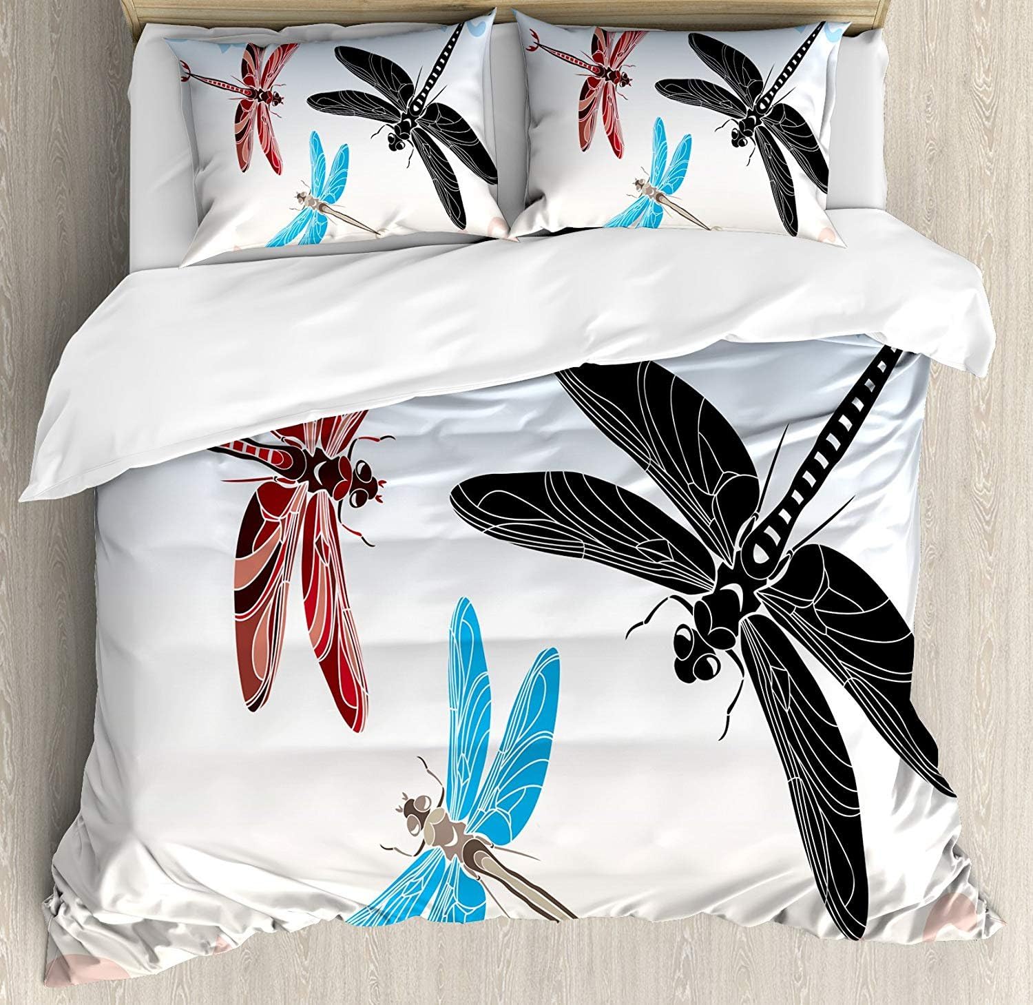 NewThangKa Dragonfly Duvet Cover Set California King Size