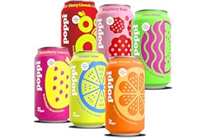 POPPI Sparkling Prebiotic Soda w/ Gut Health & Immunity Benefits, Beverages w/ Apple Cider Vinegar, Seltzer Water & Fruit Jui
