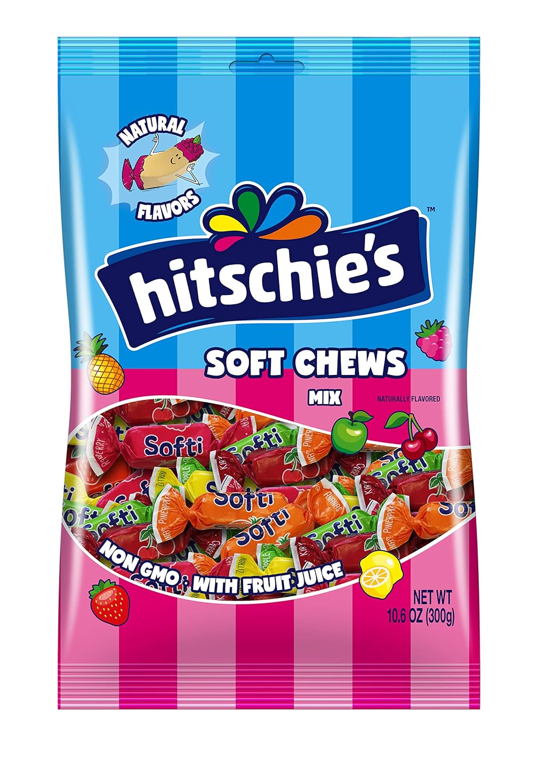 Hitschie's Soft Chews Mix 10.6 oz Hitschies non gmo chewy candy made with fruit juice