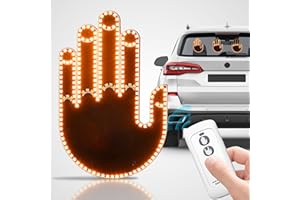 Qeeanmo Hand Gesture Light for Road Rage LED Sign for Car Back Window,Remote Control, Fun Gift, 3 Modes