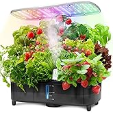 Kingsyard Smart Hydroponics LED, 48W Indoor Garden Grow System, Visible 5L Tank Quiet Pump Auto Timer Kit 15 Pods Herb Seed S