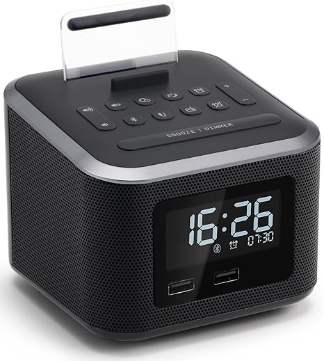 Alarm Clock Radio,Wireless Bluetooth Speaker,Digital Alarm Clock USB Charger for Bedroom with FM Radio/USB Charging Port/AUX-in and Cell Phone ...