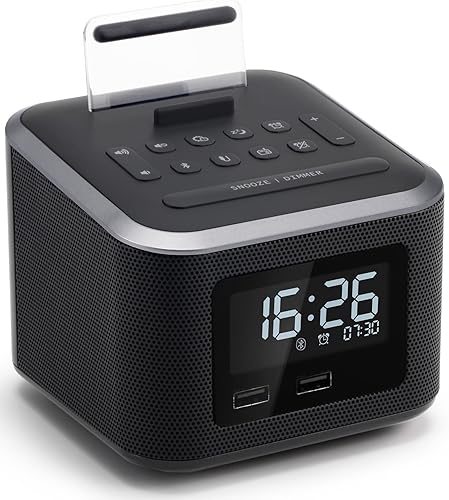 Homtime Alarm Clock Radio,Wireless Bluetooth Speaker,Digital Alarm