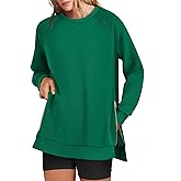 ANRABESS Women's Oversized Sweatshirts Crewneck Long Sleeve Tunic Pullover Shirts Side Zipper Hoodies 2026 Spring Clothes