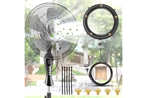 DRNCURN Misters for Outside Patio, Mister Ring with 19.69FT (6M) Water Supply Line + 5 Brass Mist Nozzles + Misting Ajustable Value for Cooling Outdoor Backyard…