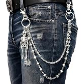 Sduphs Skull Wallet Chain for Men, Punk Gothic Double Layer Pant Chain | Unique Skull Figure Design, Premium Materials, and Versatile Use for Wallet, Jeans, Pants, and Streetwear
