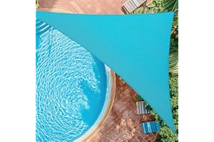 OOTONAT 8'x8'x8' Sun Shade Sail Curved Commercial Outdoor Shade Cover Turquoise Triangle Heavy Duty Permeable 185GSM Outdoor Shades for Patio Garden Sandbox