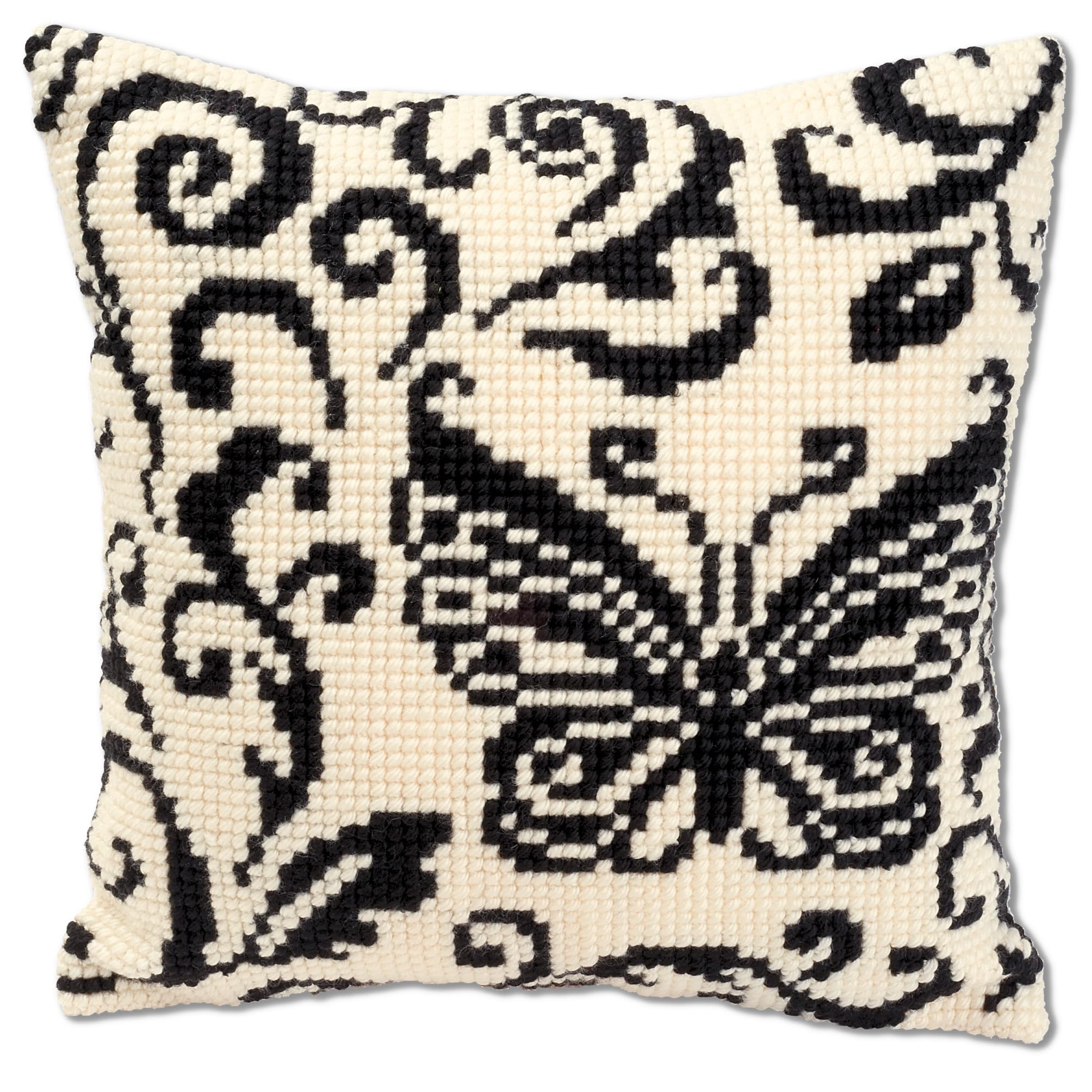 Vervaco Blackworks Butterfly Design Cross Stitch Cushion, Multi-Colour