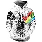 OWMMIZ Men Women Unisex Hoodies Novelty 3D Print Graphic Hooded Pullover Sweatshirt with Pocket