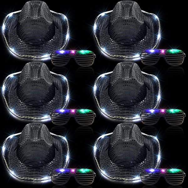 Amazon.com: Maitys 12 Pieces Space Cowgirl Hat and LED  display picture 1