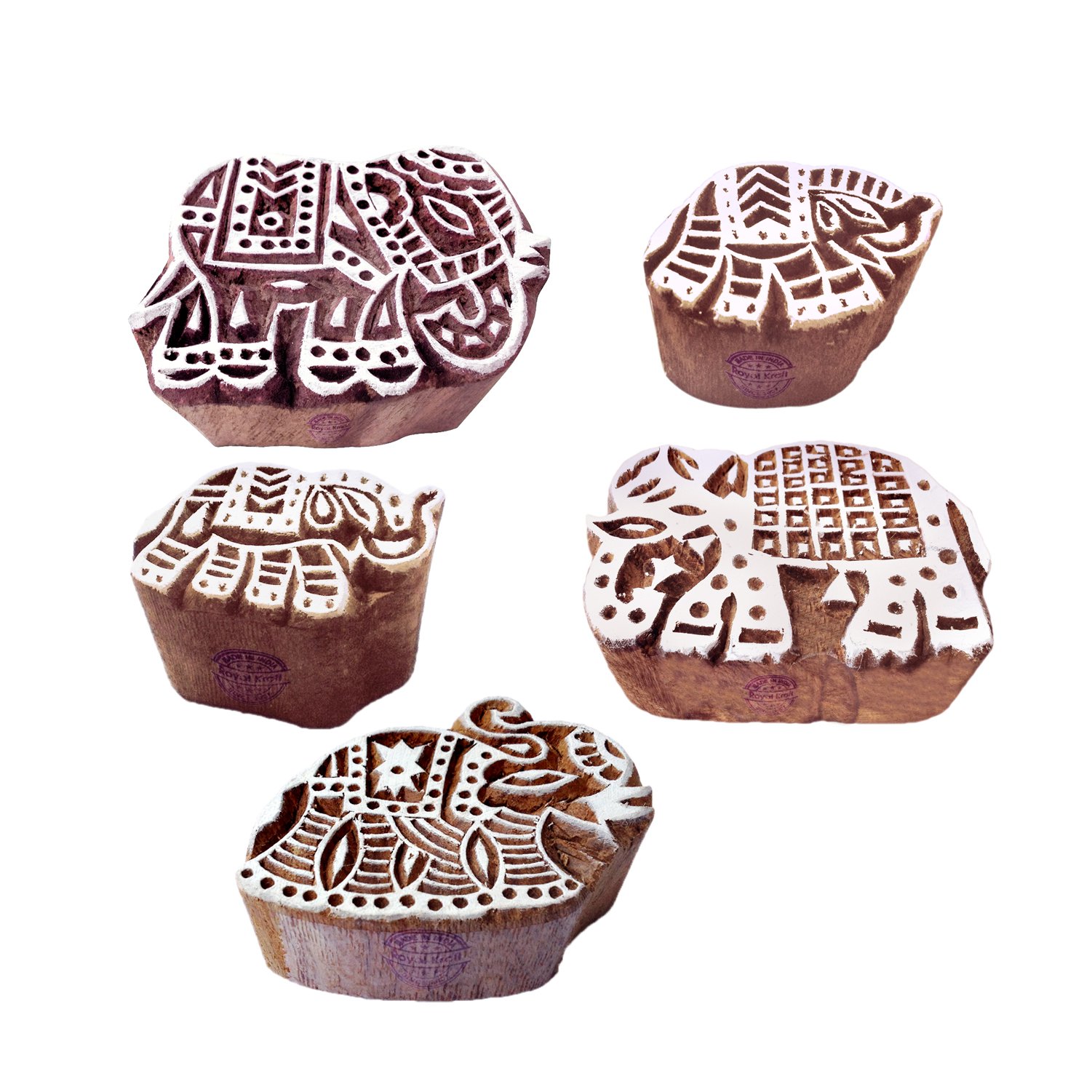 Crafty Pattern Assorted and Elephant Wooden Blocks