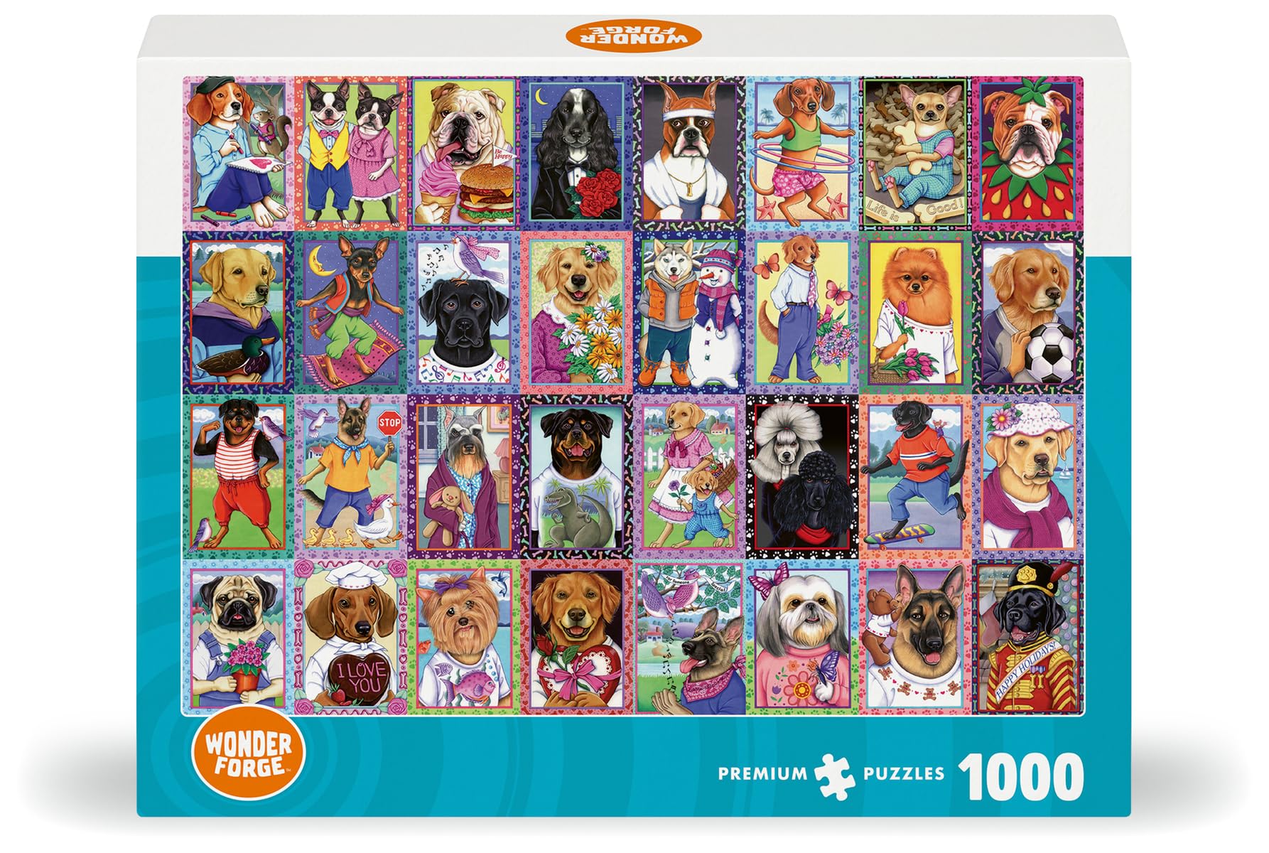 Wonder Forge Dandy Dogs 1000 Piece Jigsaw Puzzle for Adults | Unique, Perfectly-Fitting Pieces | Fun, Vibrant Imagery | Amazon Exclusive
