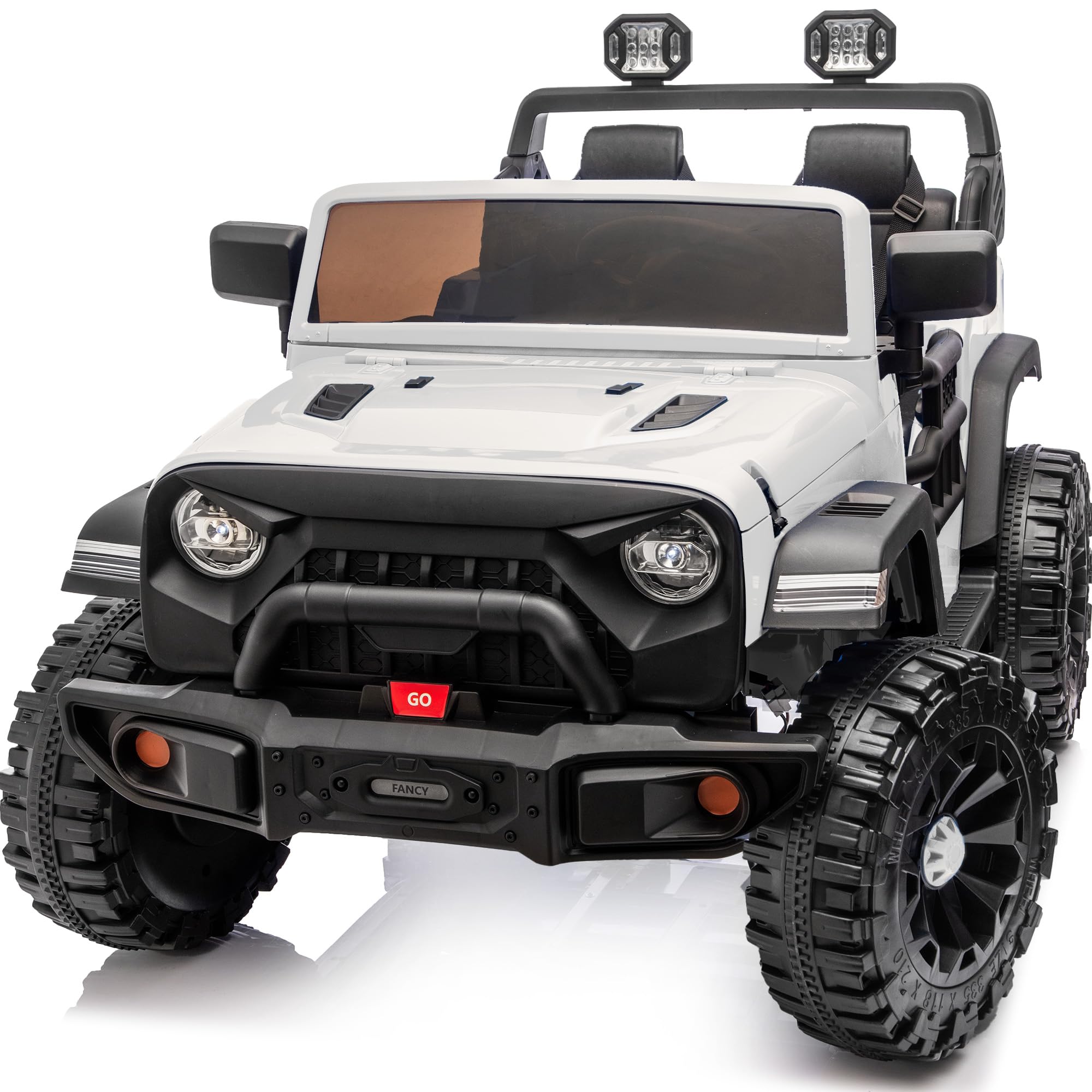 Outfunny 2 Seater Ride on Car Toy, 12V Electric Car for Kids 4-8 with Remote Control, Capacity 150 lb, LED Light - White