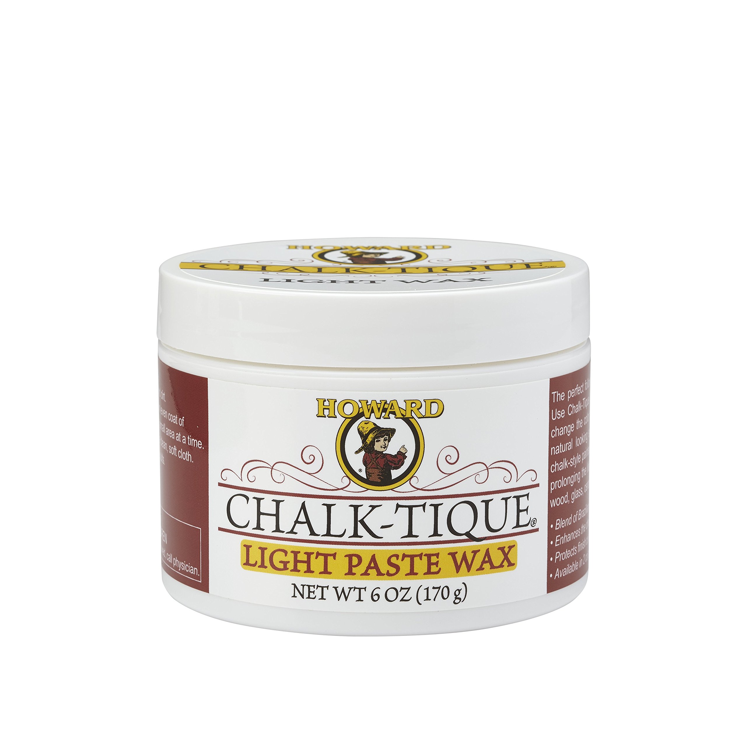 Howard Chalk-Tique Light Furniture Wax a Blend of Beeswax and Carnauba Waxes - Ideal for Wood, Glass, Ceramic, Metal - Create Distressed Aged Patina (light)