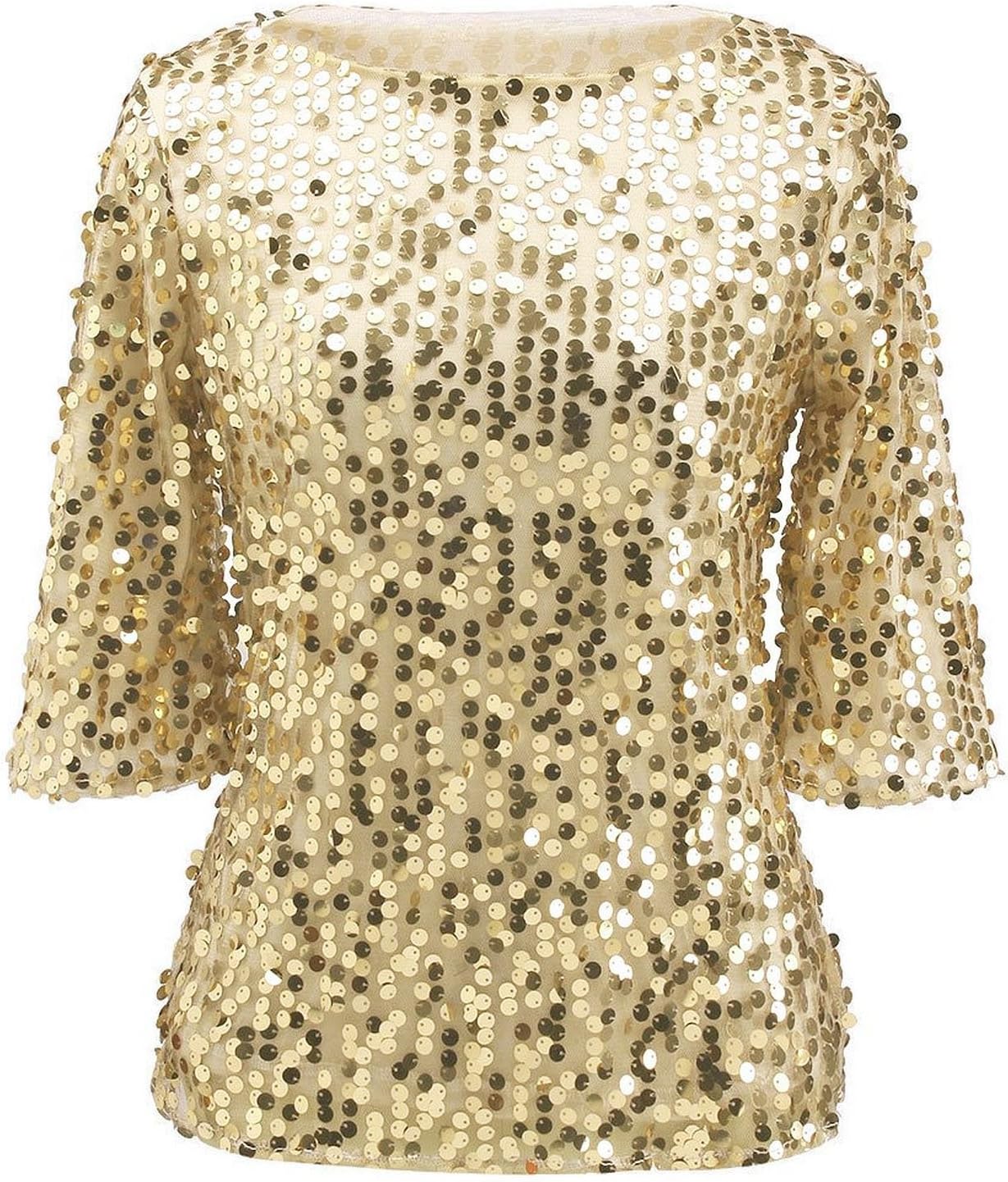 Womens Plus Size Shimmer Glam Glitter Sequined Tank Top Shirts Blouses