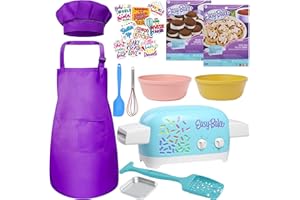 4KAY COLLECTIONS Ultimate Easy Baking Oven Bundle For Kids With 20 Items - Oven, 2 Refill Mixes, Apron, Hat, 2 Bowls, Spatula, Whisk, 9 Stickers, Baking Pan & Tool (Phenominal Purple Bundle)