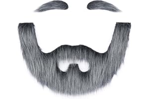 Cosela Full Fake Beard and Eyebrows Self Adhesive Realistic Costume Facial Hair Stick On Beard