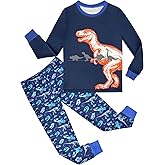 2 Piece Boys Pajamas Kids Long Sleeve Top and Pants Pajamas Pjs Sleepwear Set for Toddler Little Boys 3-10 Years