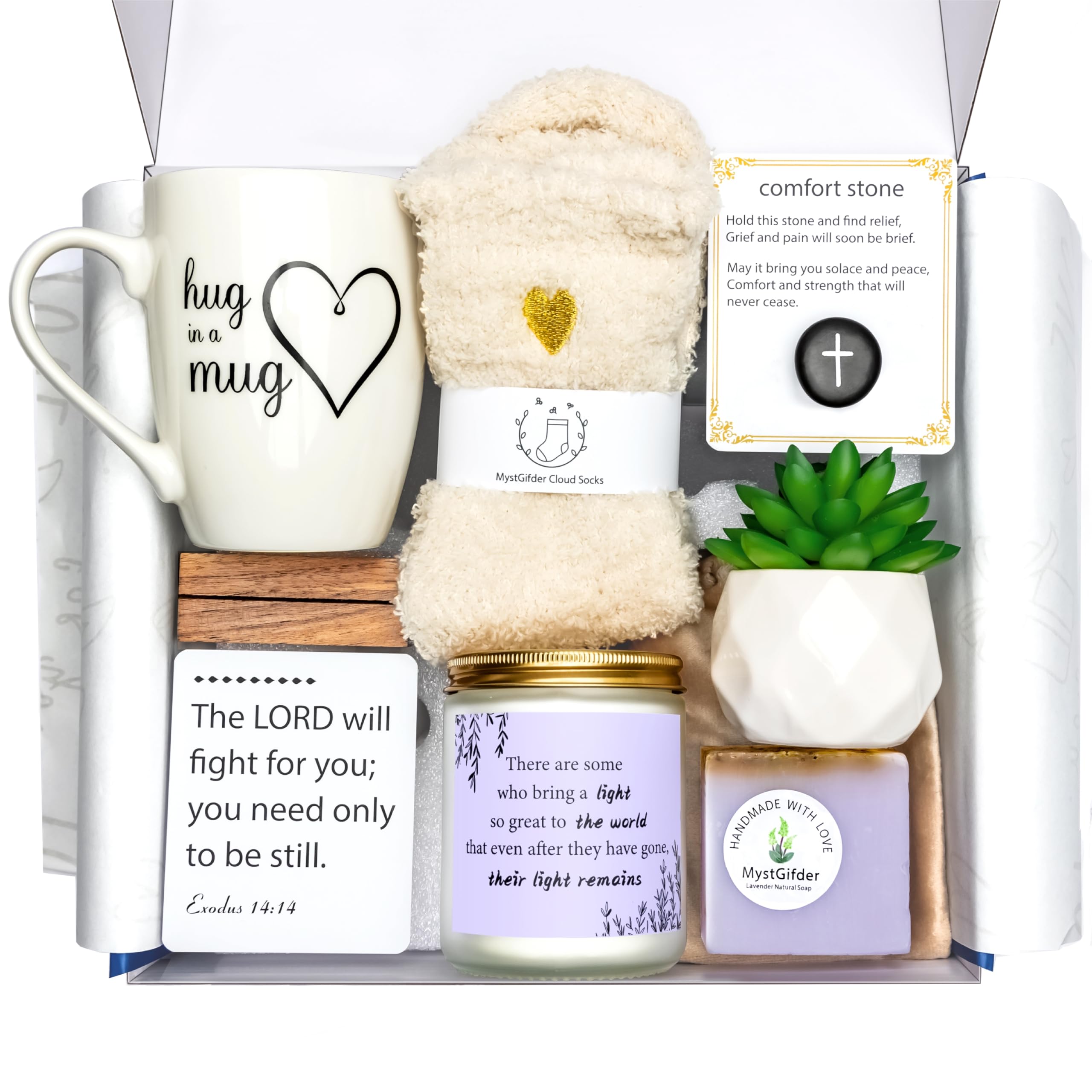 Sympathy Gift Baskets - Condolences Gift Box for Loss of Loved One, Sorry for Your Loss Gift Basket, Memorial Gifts for Mom, Dad, Husband - Bereavement Grief Gifts - Grieving Gift Box for Funeral