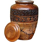 Generic Best Urn for Human Ashes Large Wooden urn for Cremation Adult urn Box for Ashes Personalized Wooden urn Burial urn for Funeral Wood Box, Rosewood Natural