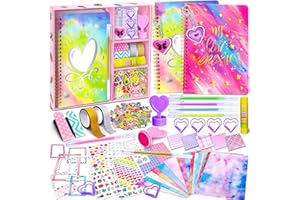 PATIFEED DIY Journal Kit for Girls, 2-Pack Journal Set for Teens – Scrapbook & Diary Supplies for Ages 8-14