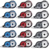 WISOPTUS 15PCS Correction Tape, 39.37ft Each, Fast, Clean, Opaque and Easy to Use Tear-Resistant Correction Tape Bulk Office or School Supplies, Blue, Red, Gray