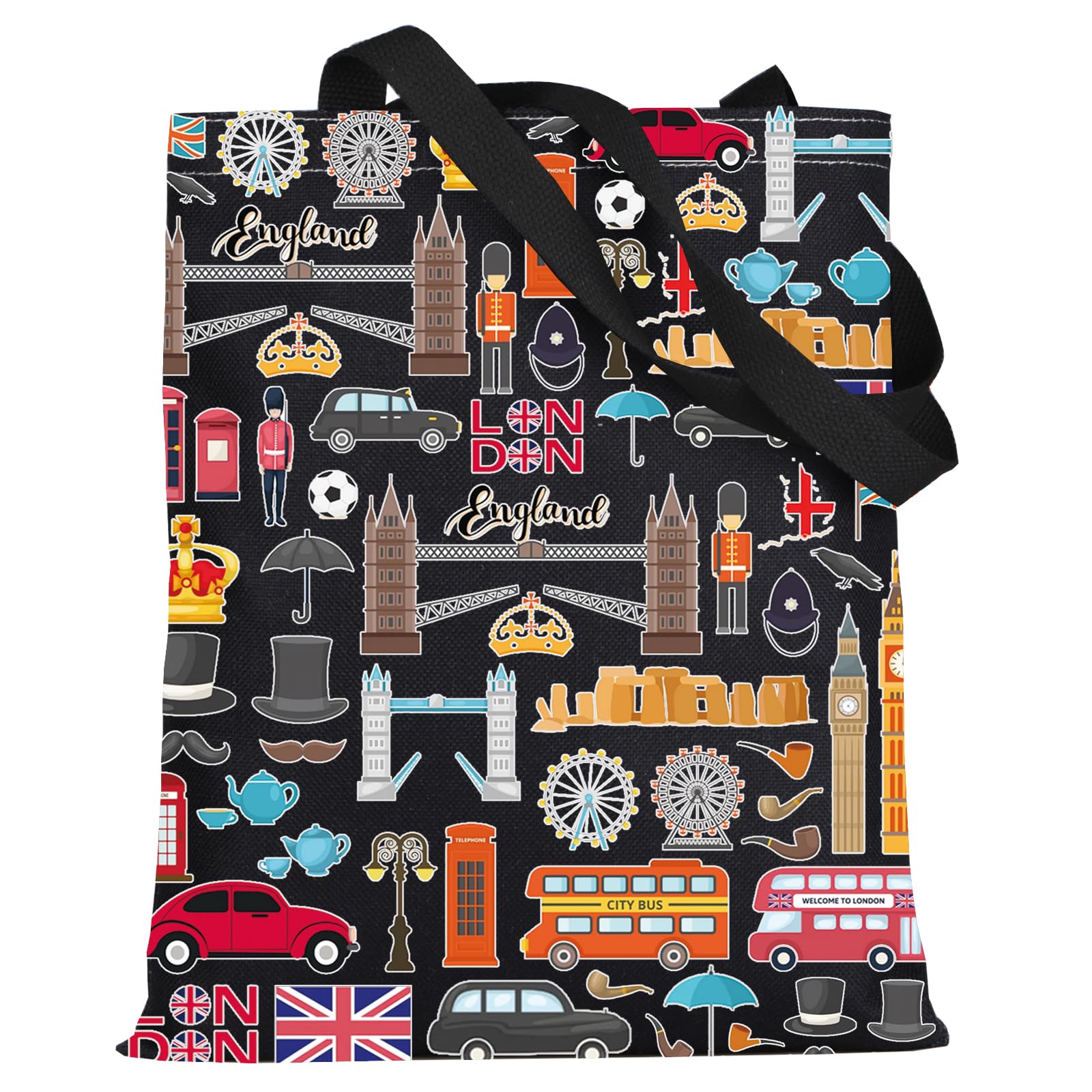 LEVLO London Travel Gift British Theme Cosmetic Bag England Souvenir Gift United Kingdom Make Up Zipper Pouch Bag, London BT