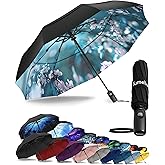 TUMELLA Strongest Windproof Travel Umbrella (Compact, Superior & Beautiful), Small, Wind-Tested, Light & Portable, Automatic Folding Rain Umbrella, Durable Premium Grip, Fits Car and Backpack