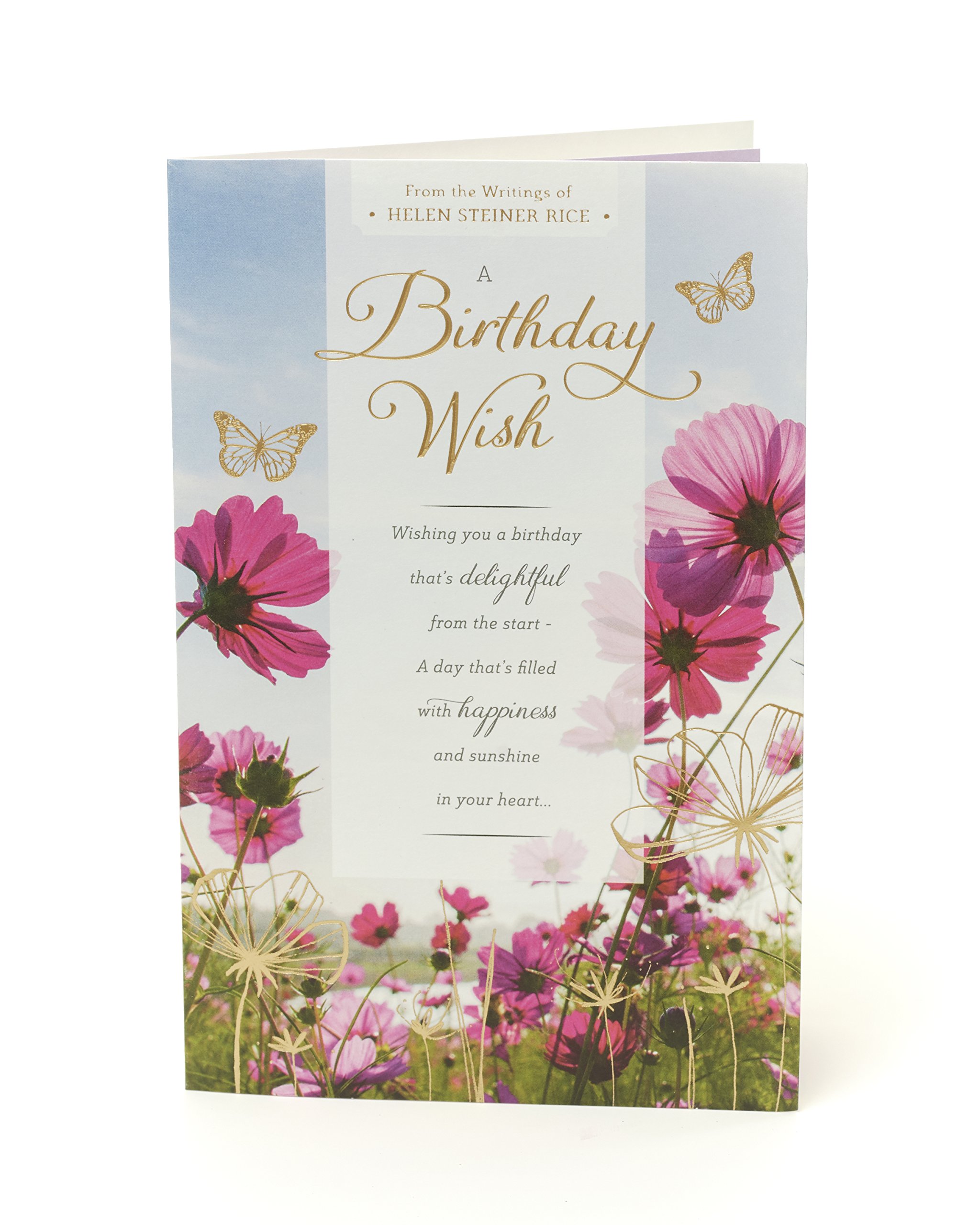 Birthday Card for Her - Inspirational Birthday Card - Ideal Gift Card for Her - Gifts for Women - Birthday Card Friend Female - Floral Birthday Card - Helen Steiner Rice Poem
