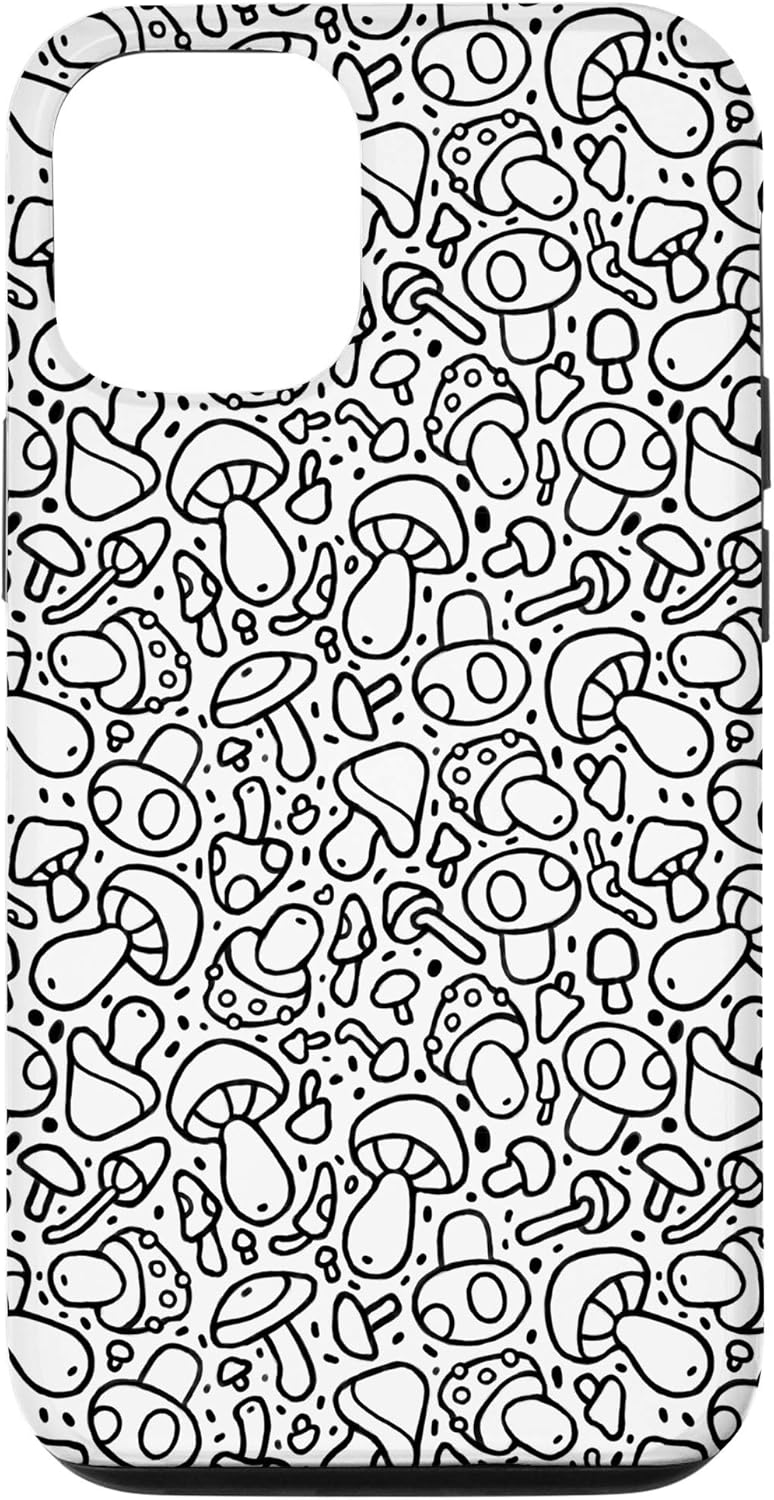 iPhone 12/12 Pro Illustration PRINT Mushrooms Forest Nature Food Pattern Case