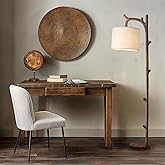 OYEARS Retro Farmhouse Floor Lamp for Living Room Rustic Standing Lamps Tree Trunk Deco Modern Country Vintage Wood Floor Lam