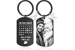 Easycosy Customized Keychain with Picture Personalized Keychains with Engraving Photo & Text for Men, Dad, Boyfriend Gifts
