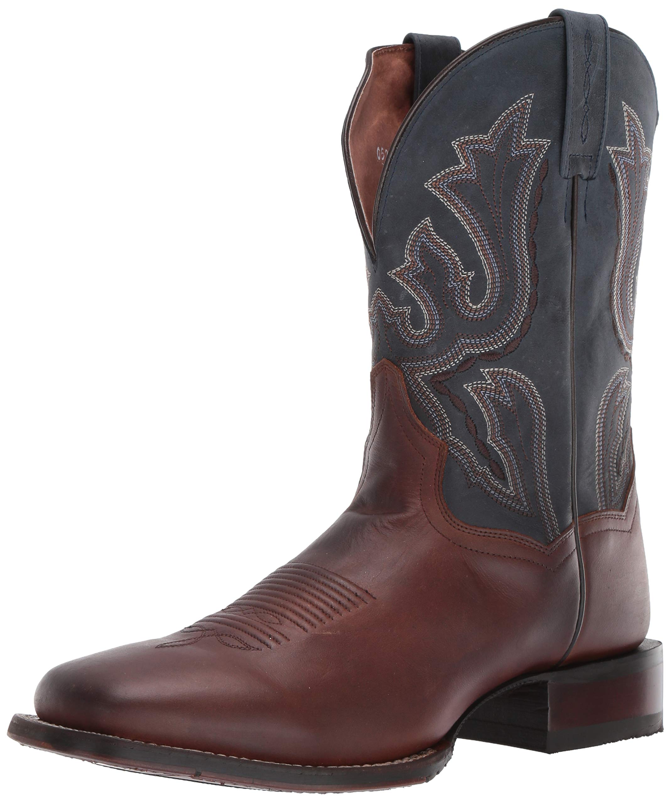 Dan PostMens Winslow Embroidered Square Toe Casual Boots Mid Calf - Blue, Brown